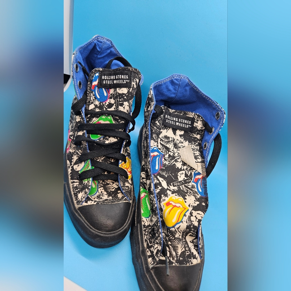 RARE ROLLING STONES STEEL WHEELS CONVERSE SNEAKERS